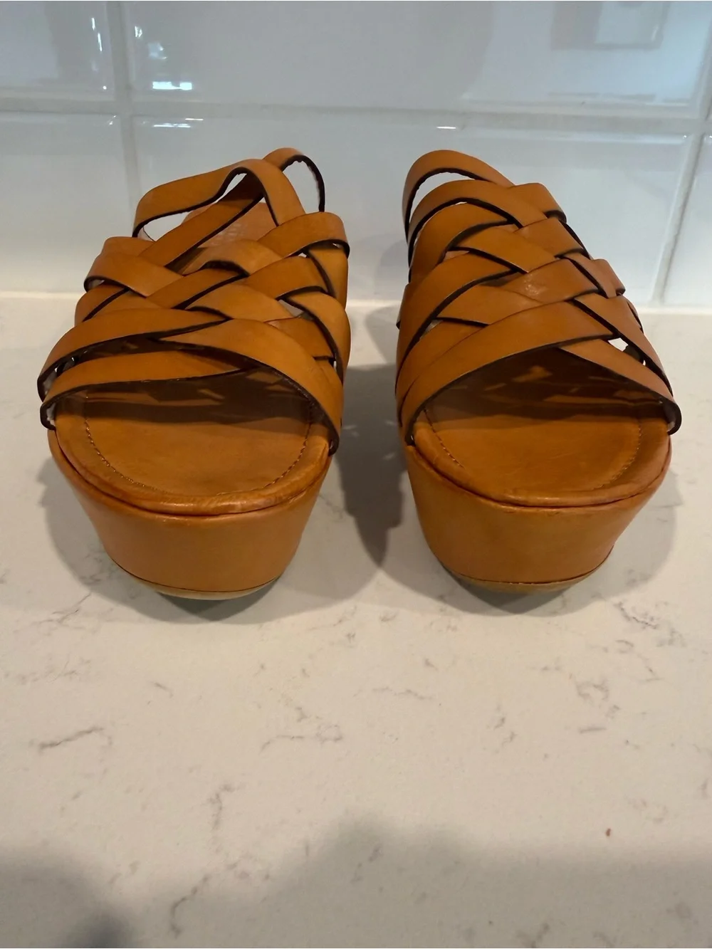Barneys New York strappy leather